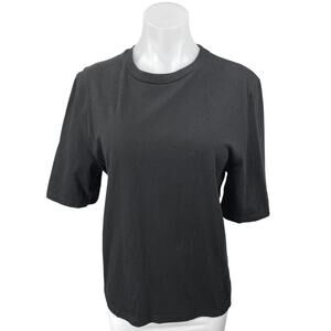 Frankie Shop Women's Black Knit Short Sleeve Pullover Tee T-Shirt Top Size XS
